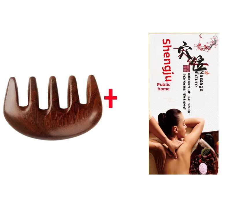 Golden Wood Head Massage Comb for Head Spa - Image 20