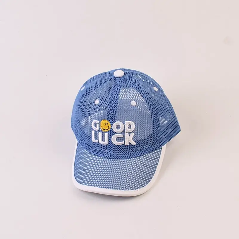 Children's Yellow Mesh Cap with "Dop Luck" Embroidery - Image 2