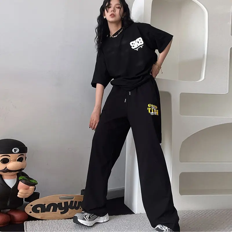 Women Black Hip Hop Wide Leg Pants 2024 - Image 9