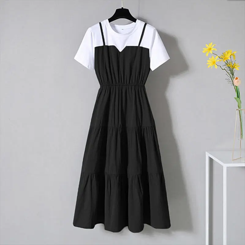 Blue Two-Piece Long Skirt Dress for Women - Image 7