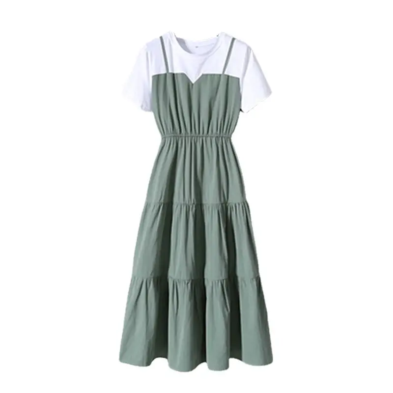 Blue Two-Piece Long Skirt Dress for Women - Image 8