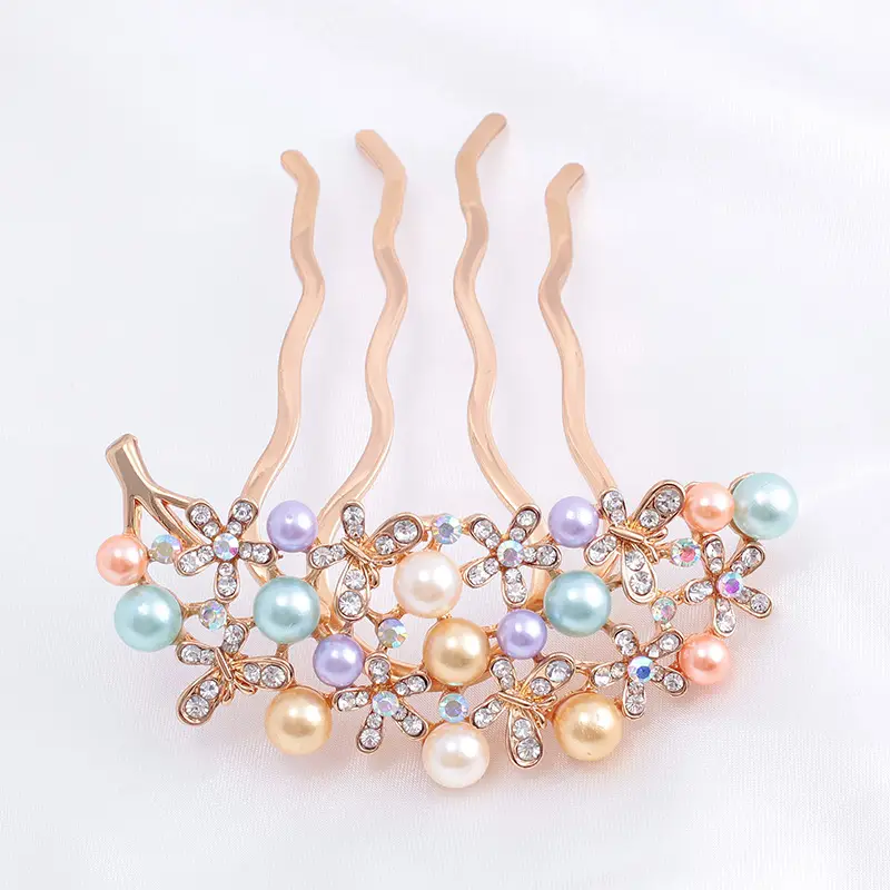 Korean Style Rhinestone Hair Fork Women's Back Head Accessory - Image 2