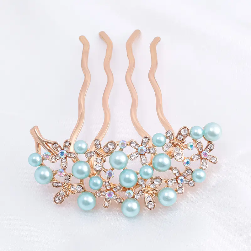 Korean Style Rhinestone Hair Fork Women's Back Head Accessory - Image 5