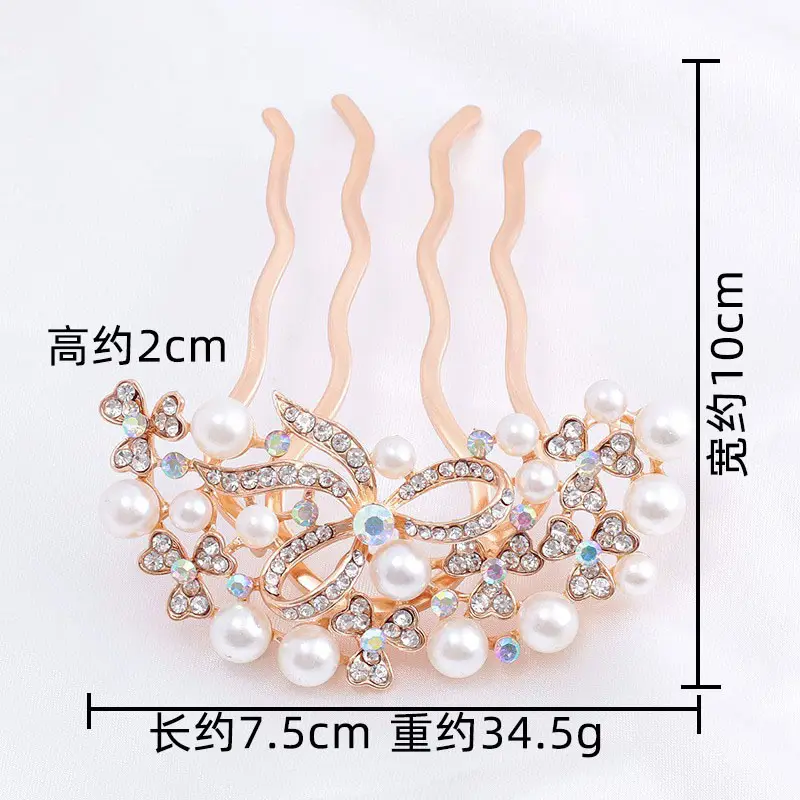 Korean Style Rhinestone Hair Fork Women's Back Head Accessory - Image 6