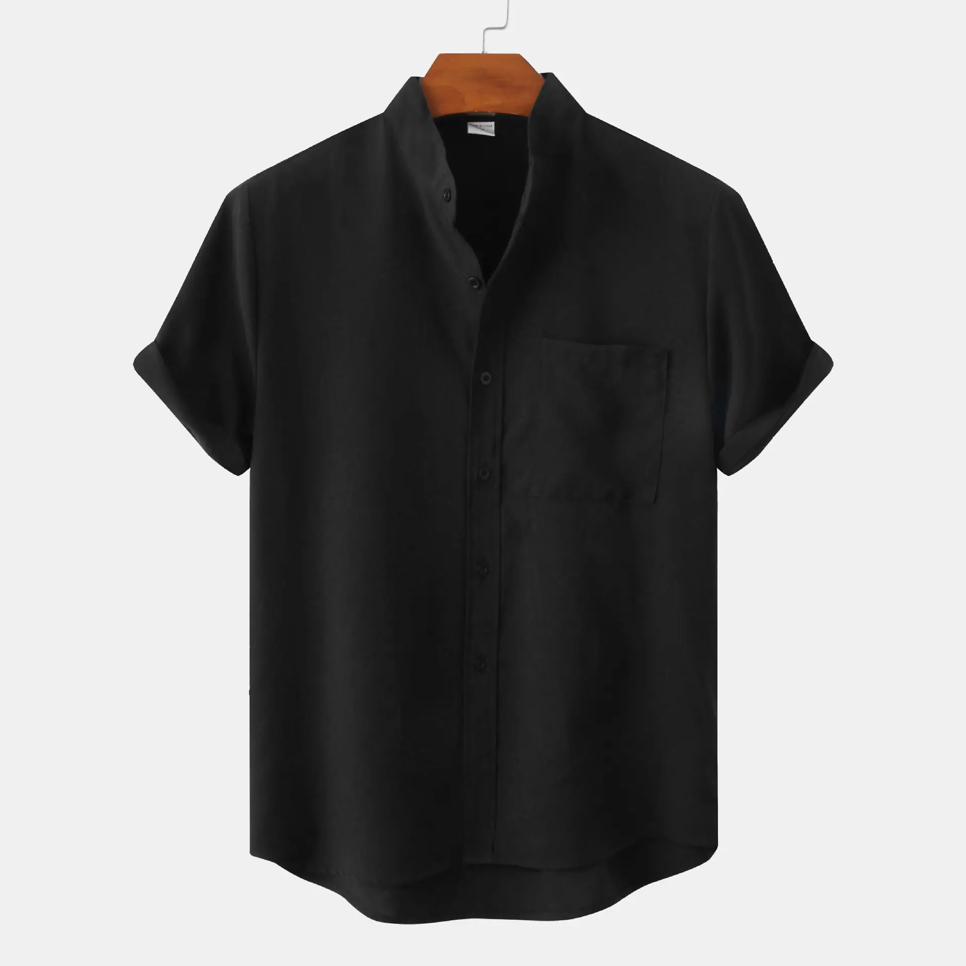 Men Linen Short Sleeve Tan Shirt 2022 - Image 11
