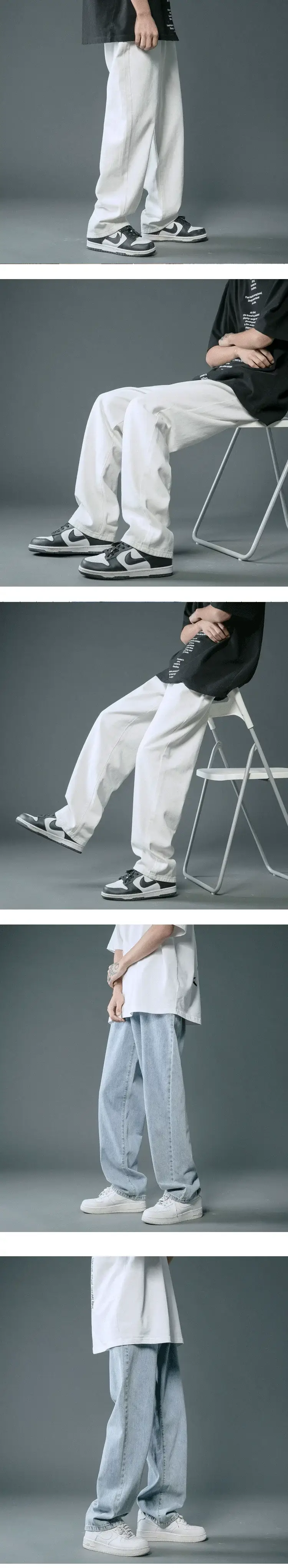 Men Light Blue Denim Jeans 2024 New Arrival Loose Casual — feature 7