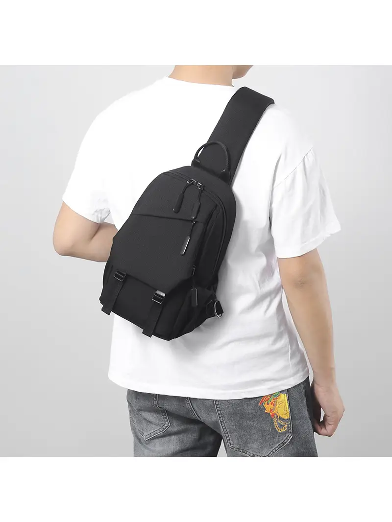 Men's Navy Blue Multi-Purpose Shoulder Bag - Image 6
