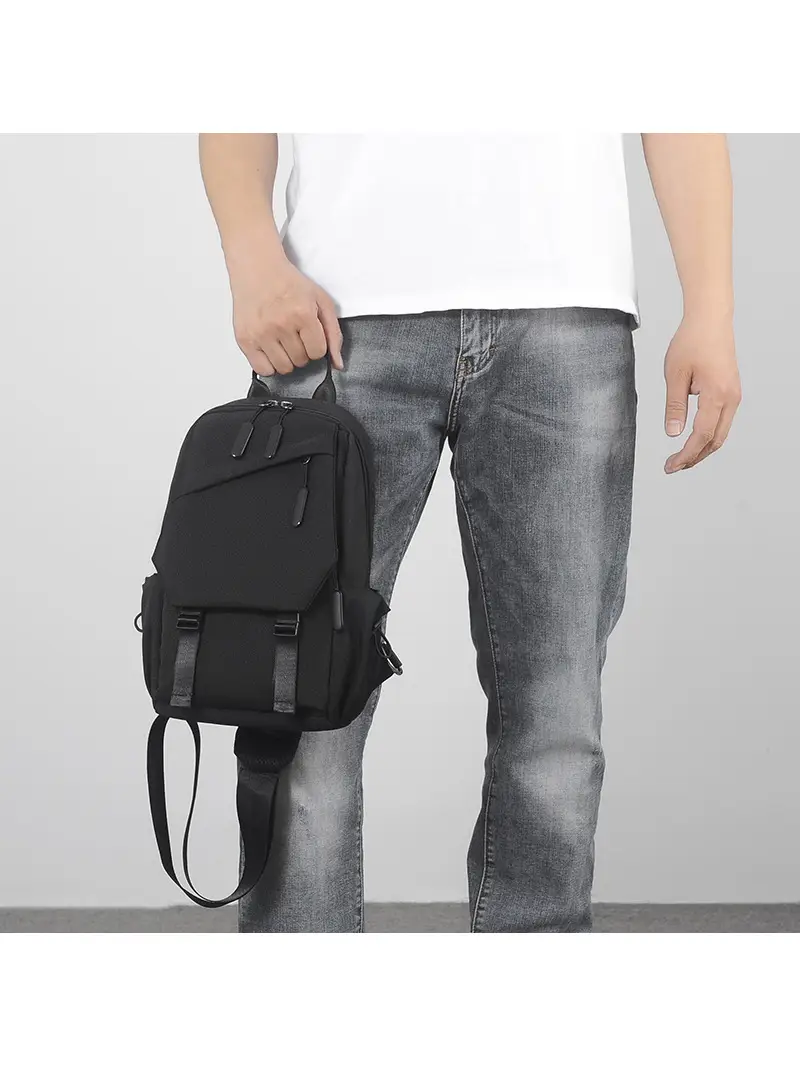 Men's Navy Blue Multi-Purpose Shoulder Bag - Image 7