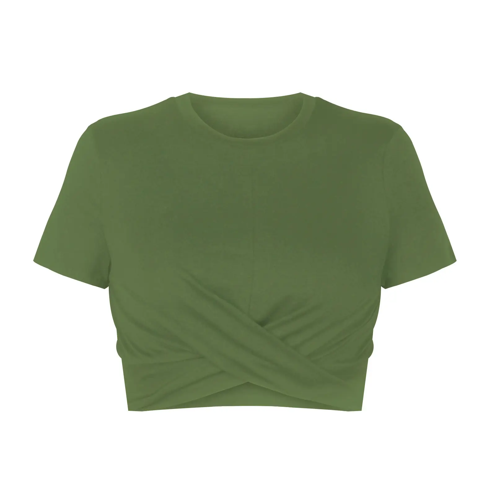 2022 Women's Maroon Twist Neck Short Sleeve T-Shirt - Image 3