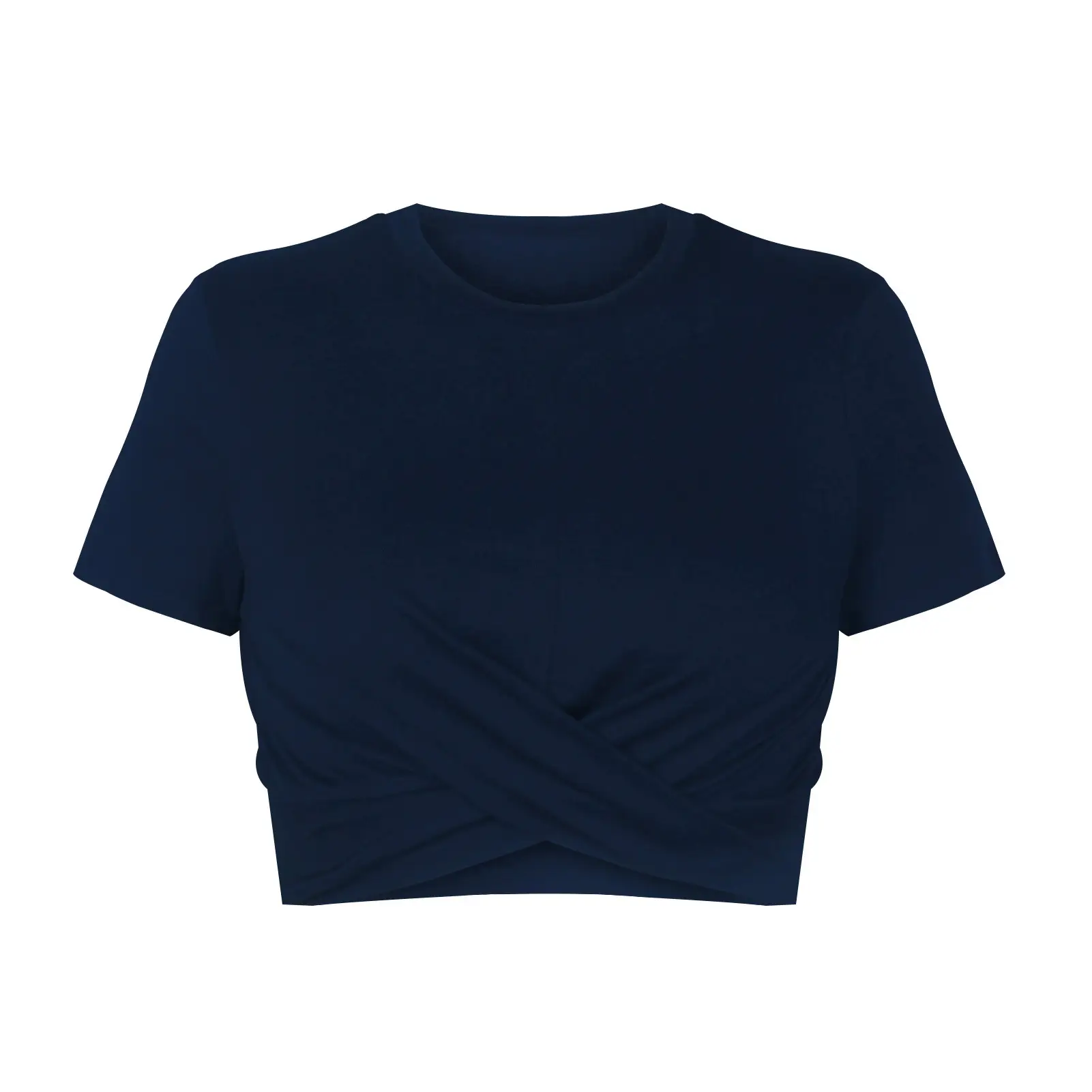 2022 Women's Maroon Twist Neck Short Sleeve T-Shirt - Image 5
