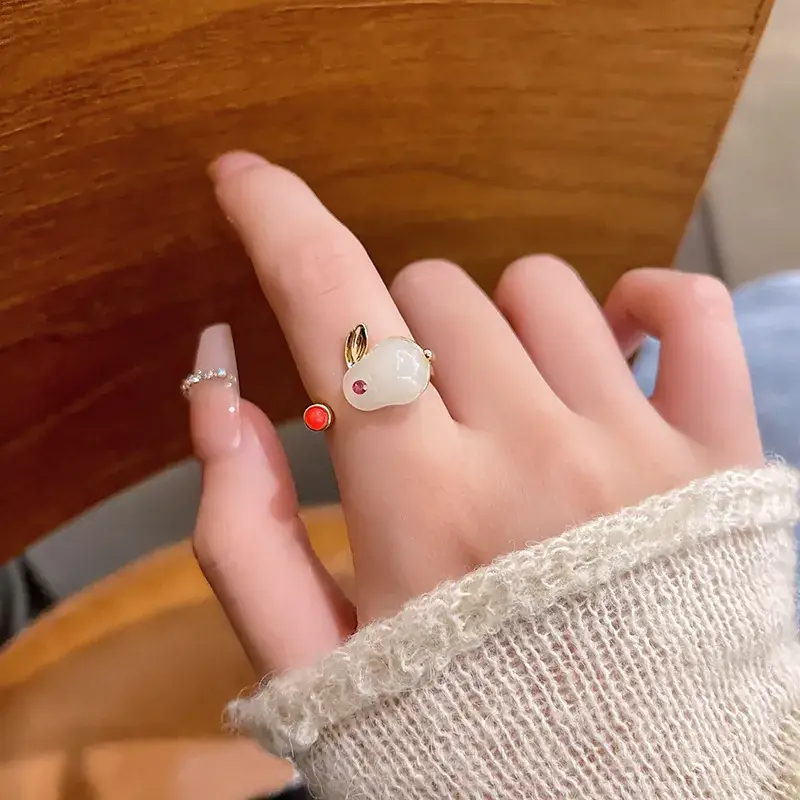 Women's Adjustable Crystal Pearl Ring with French Flower Design - Image 15