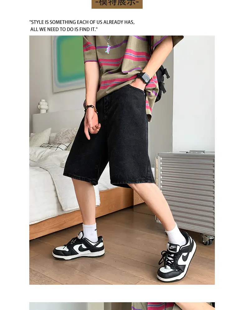 Men Denim Shorts White Mid Length Casual Summer — feature 20