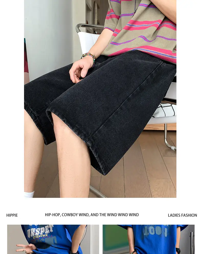 Men Denim Shorts White Mid Length Casual Summer — feature 21