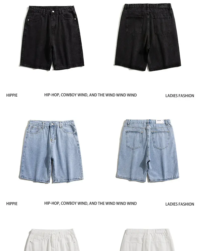 Men Denim Shorts White Mid Length Casual Summer — feature 25