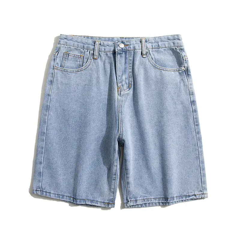 Men Denim Shorts White Mid Length Casual Summer - Image 3