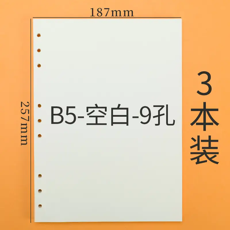 A4 A5 A6 B7 C8 D9 Hole Blank Paper Notebook Set - Image 11