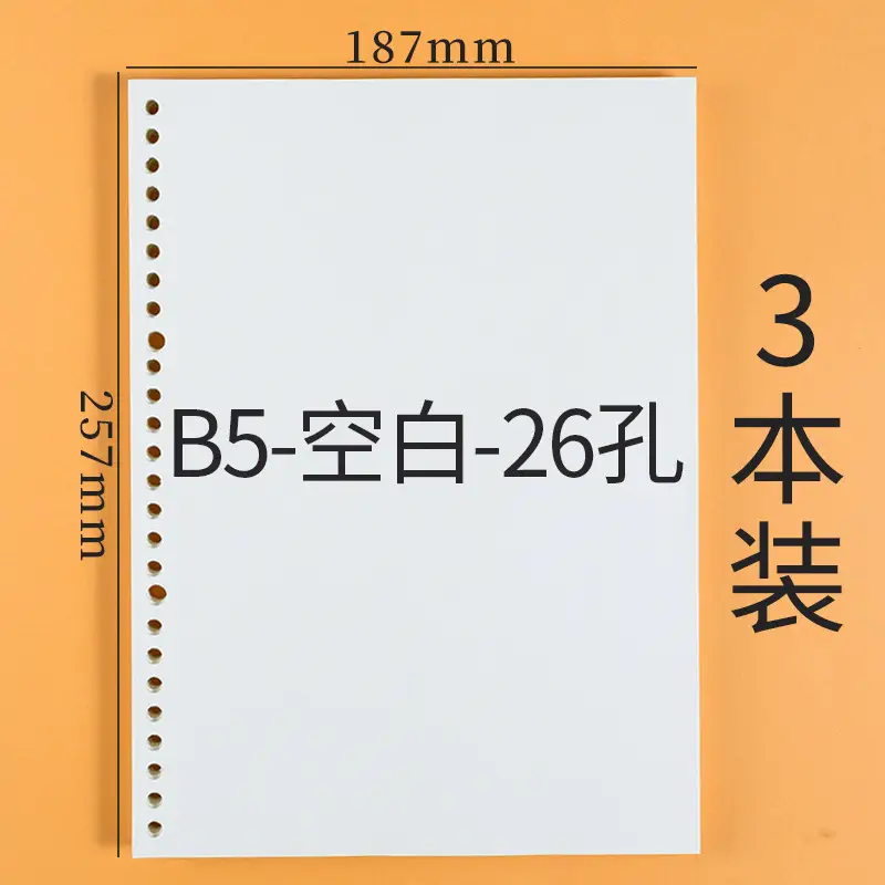 A4 A5 A6 B7 C8 D9 Hole Blank Paper Notebook Set - Image 12