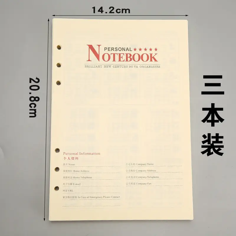 A4 A5 A6 B7 C8 D9 Hole Blank Paper Notebook Set - Image 14