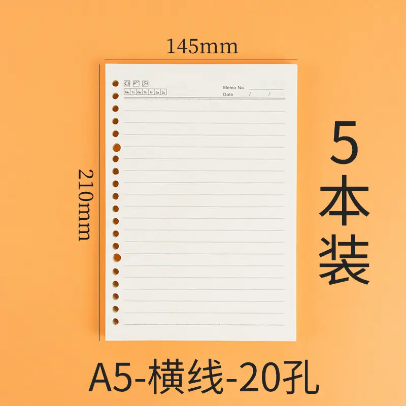 A4 A5 A6 B7 C8 D9 Hole Blank Paper Notebook Set - Image 4