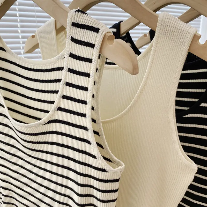 Summer Striped Knitted Vest Set Large 2223 — feature 7