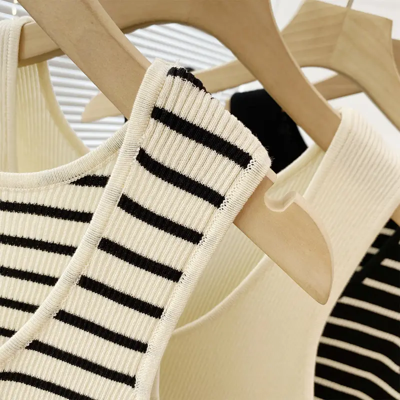 Summer Striped Knitted Vest Set Large 2223 — feature 8
