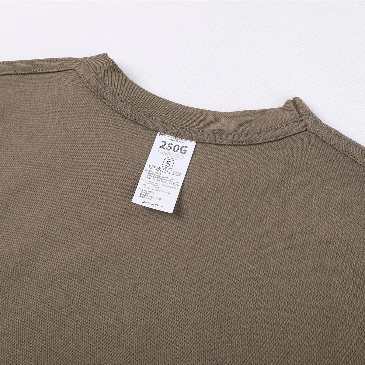 Men 250g Black Cotton T-Shirt Round Neck XL - Image 7
