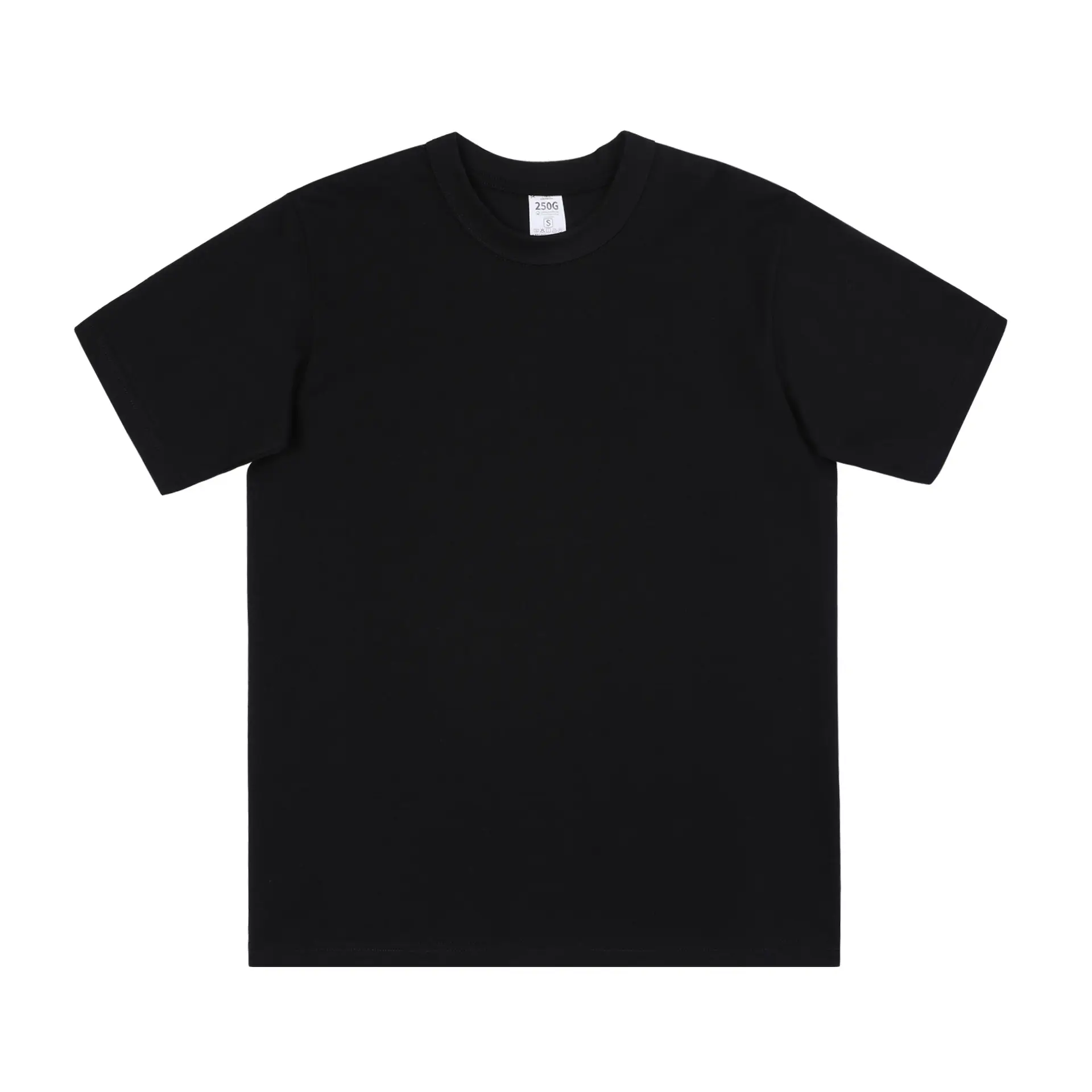 Men 250g Black Cotton T-Shirt Round Neck XL - Image 2
