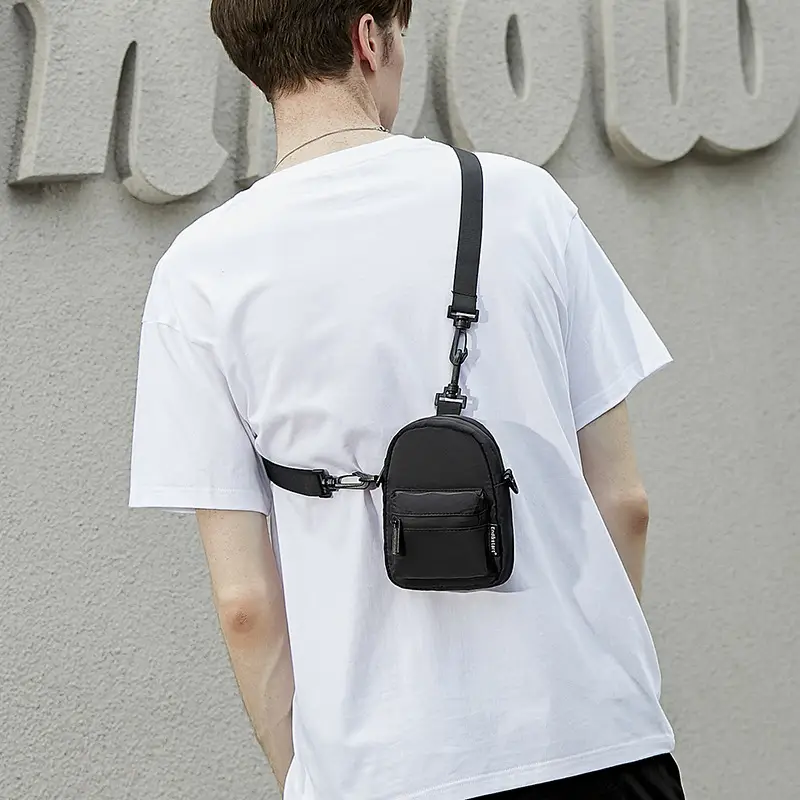 Japanese Style Mini Shoulder Bag for Men Women Lightweight Black - Image 3