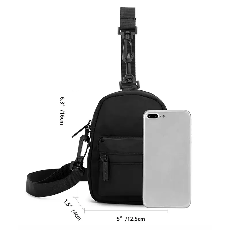 Japanese Style Mini Shoulder Bag for Men Women Lightweight Black - Image 4