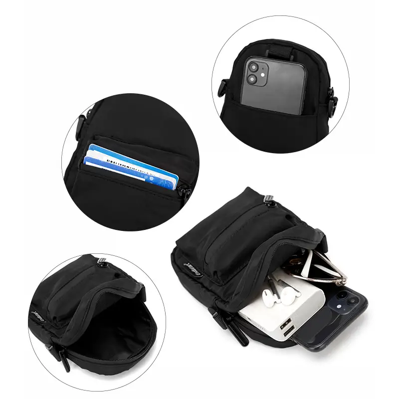 Japanese Style Mini Shoulder Bag for Men Women Lightweight Black - Image 5