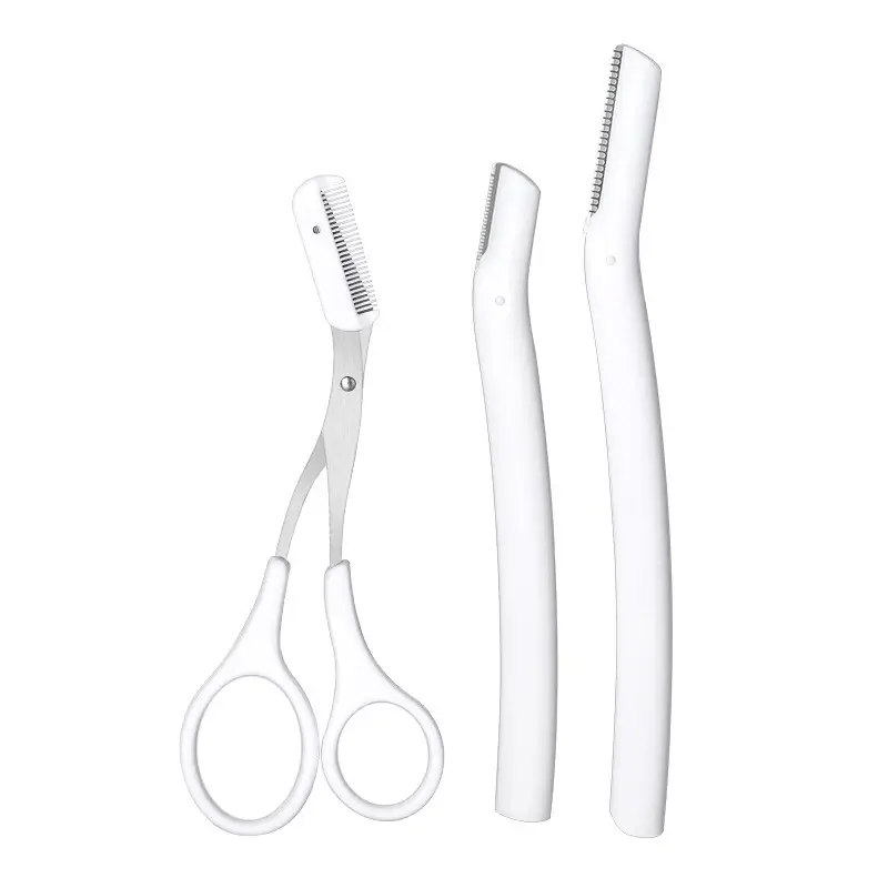 Three-piece set [eyebrow scissors eyebrow trim short handle eyebrow trim long handle] naked