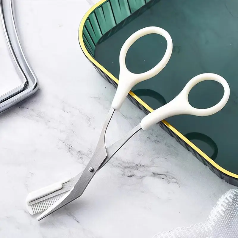 Sanding-comb eyebrow scissors [white] (independent bag)