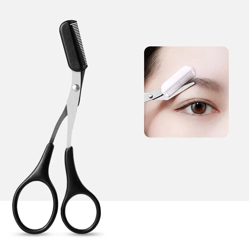 Sanding-comb eyebrow scissors [black] (independent bag)