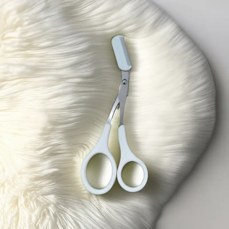 Sanding-comb eyebrow scissors [white] (naked)