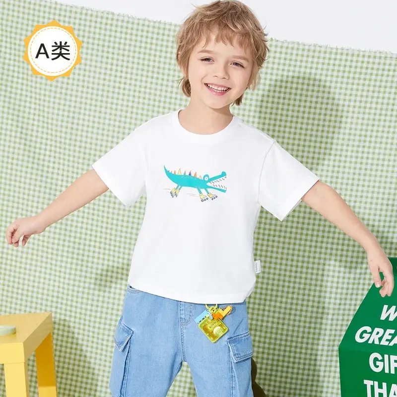 Wholesale Kids T-Shirts Yellow Dinosaur Print - Image 5