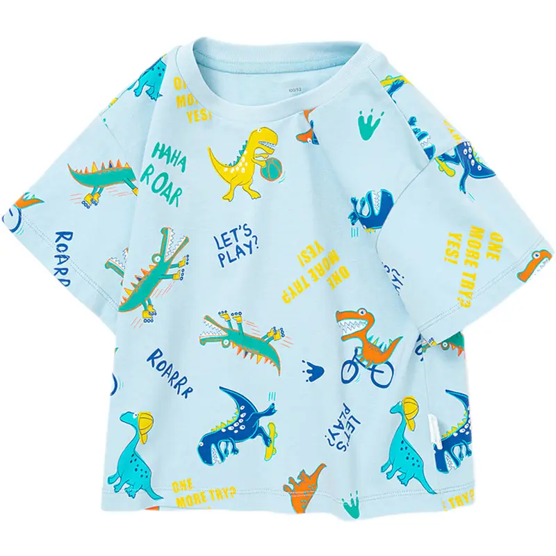 Wholesale Kids T-Shirts Yellow Dinosaur Print - Image 7
