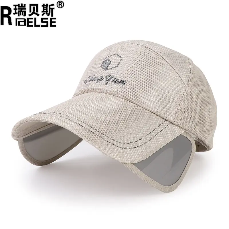 Men Retractable Sun Hat Gray Logo Capback - Image 3