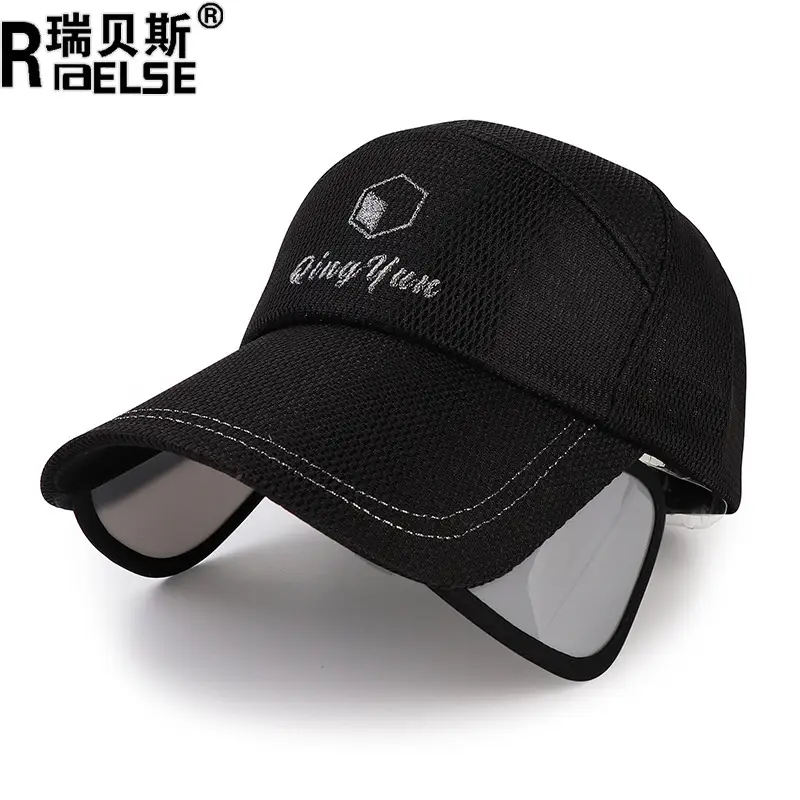 Men Retractable Sun Hat Gray Logo Capback - Image 4