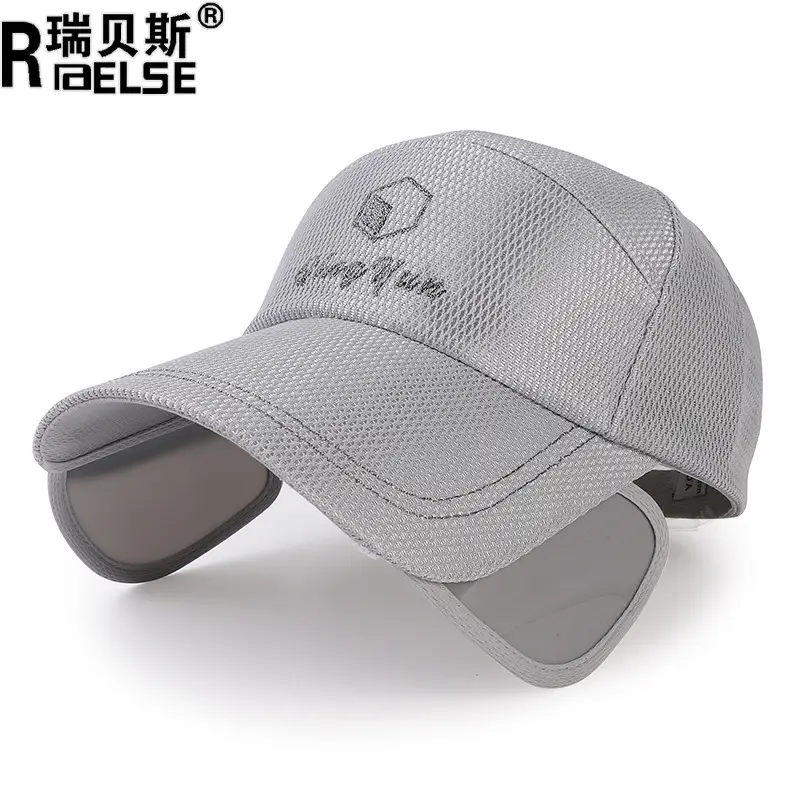 Men Retractable Sun Hat Gray Logo Capback - Image 5