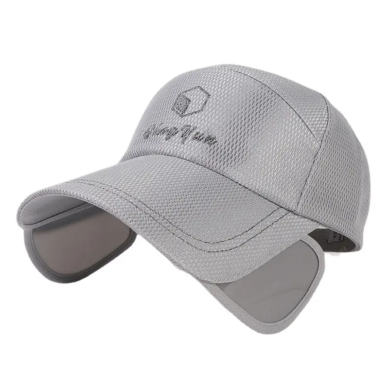 Men Retractable Sun Hat Gray Logo Capback - Image 7