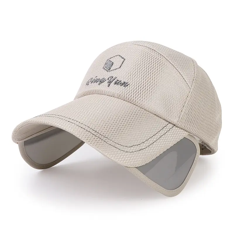 Men Retractable Sun Hat Gray Logo Capback - Image 2