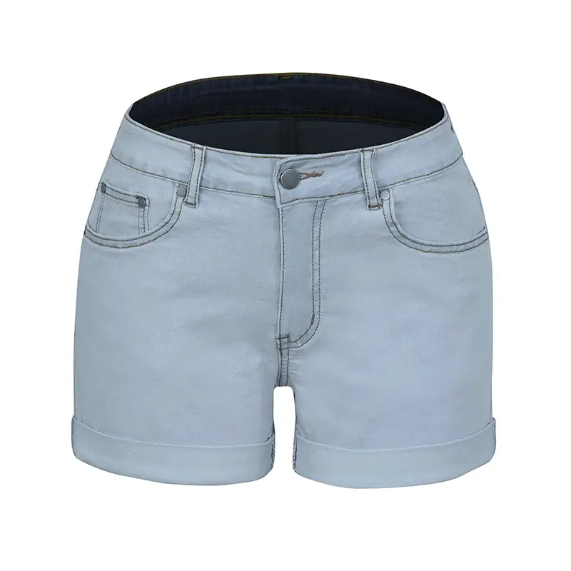 2022 Denim Shorts High Elastic Super Hot Blue - Image 6