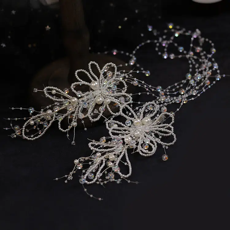 Japanese Mori Style Beaded Hairpin for Bride - Image 2