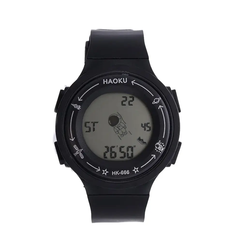 White Digital Wristwatch for Girls Korean Style - Image 2