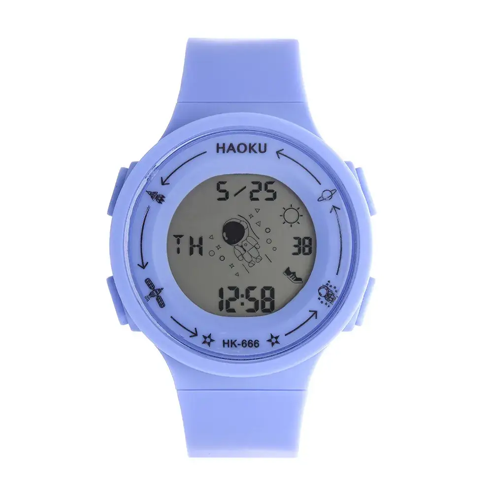 White Digital Wristwatch for Girls Korean Style - Image 3