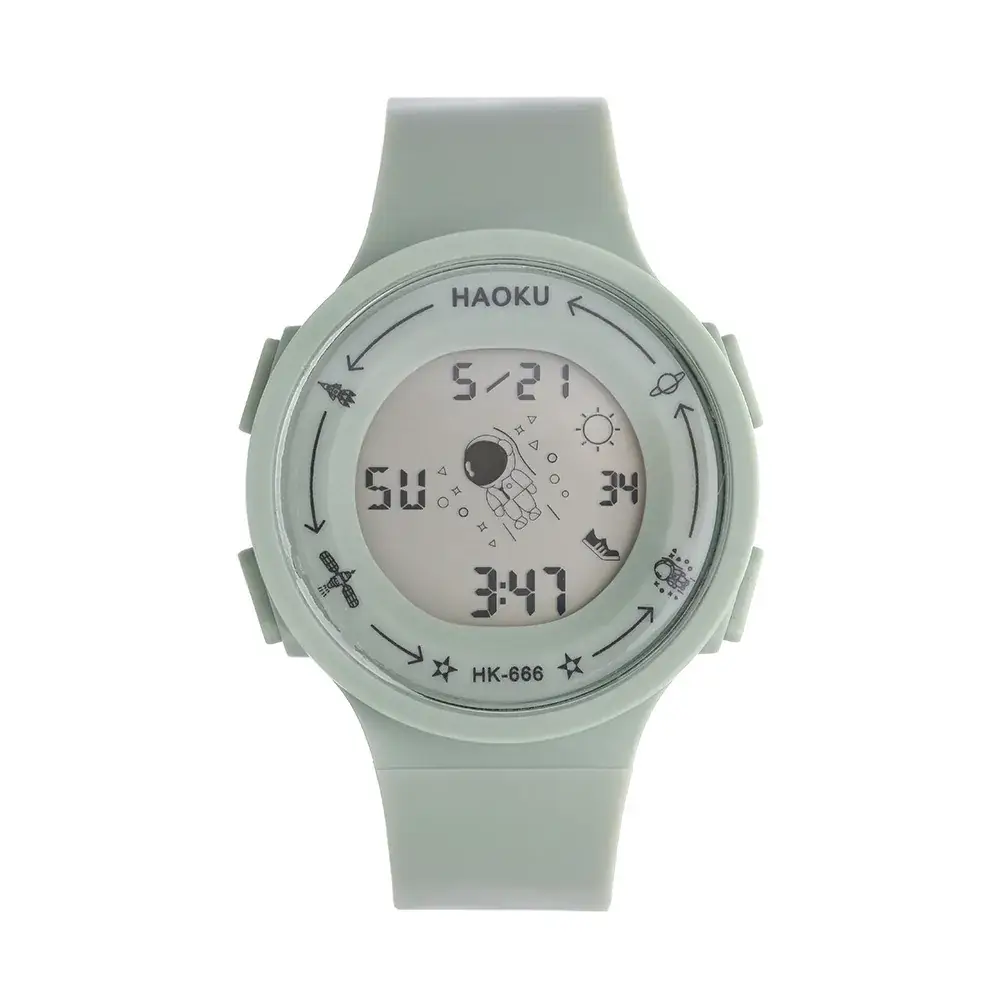 White Digital Wristwatch for Girls Korean Style - Image 4