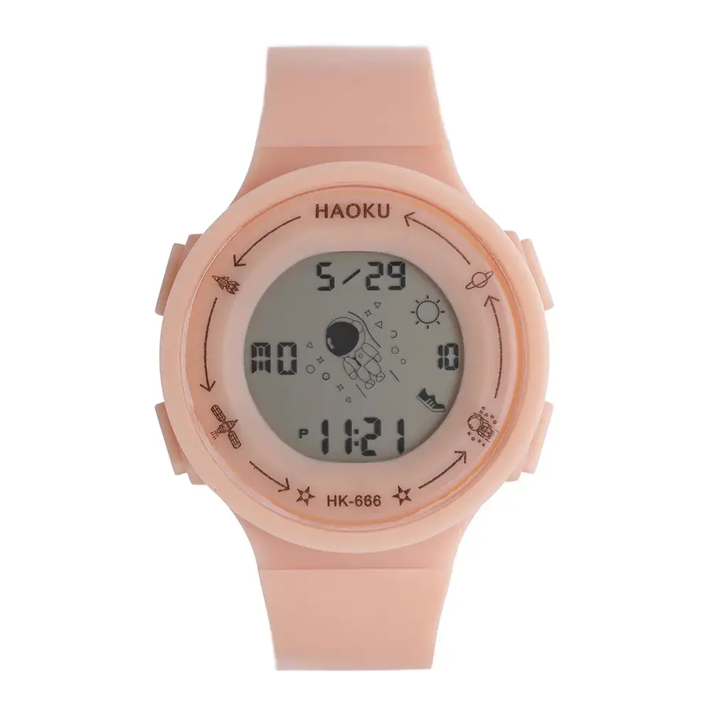 White Digital Wristwatch for Girls Korean Style - Image 5