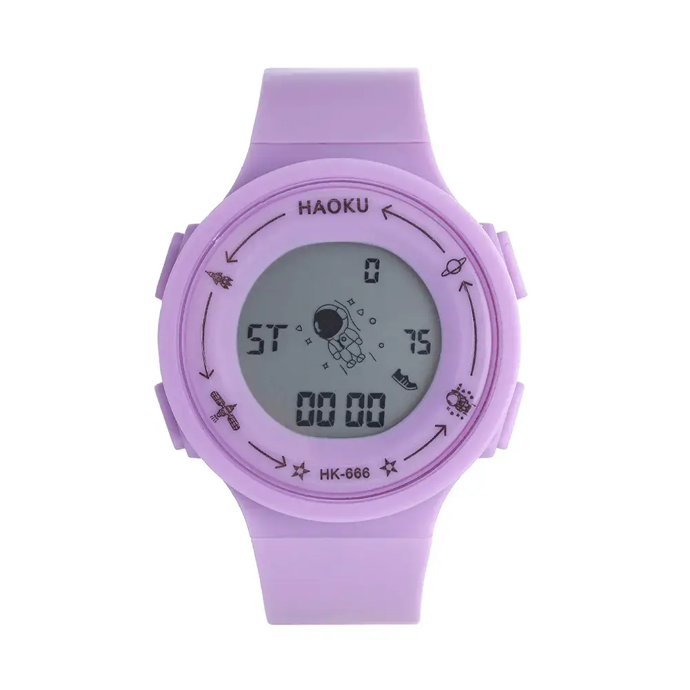 White Digital Wristwatch for Girls Korean Style - Image 6