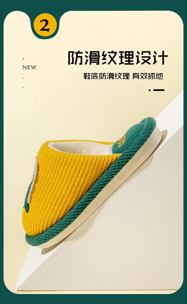 Children's cotton slippers for boys and girls indoor and outdoor home soft bottom non-slip for large children cute cartoon warm slippers — feature 5