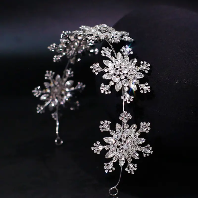 Korean Style Snowflake Rhinestone Hair Hoop - Image 4